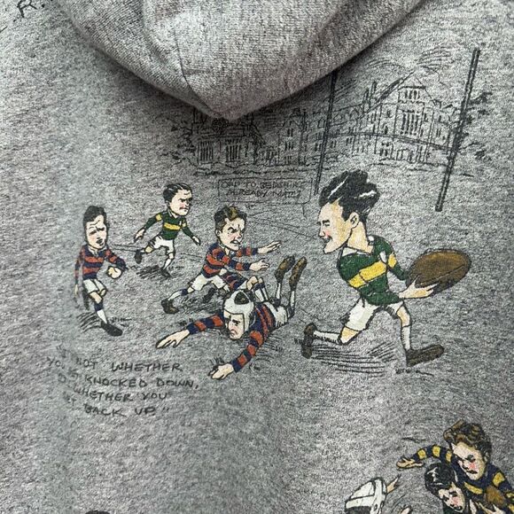Polo Ralph Lauren Men’s Unisex Cartoon Rugby All Over Printed Fleece Heather Gra - Picture 14 of 16